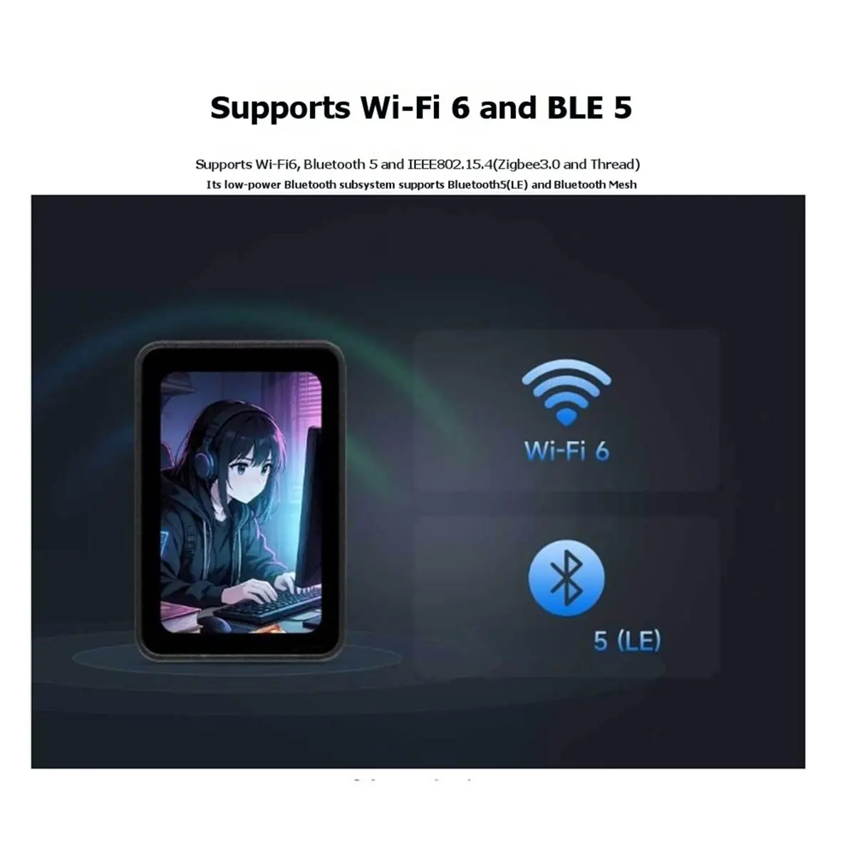 OKgood ESP32-C6 1.64 Inch LCD 280x456 Touch AMOLED Display WiFi Bluetooth Wireless Development Board Unsoldered Pin Headers