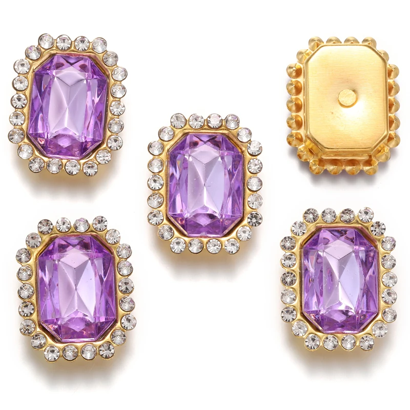 10pcs Multi-Color Resin Diamond Square Stud Earrings
