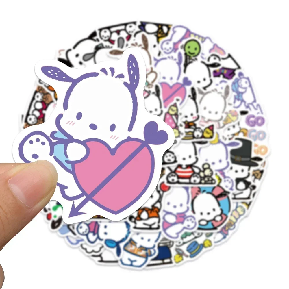 Kawaii Pochacco อะนิเมะสติกเกอร์การ์ตูน Graffiti สําหรับโทรศัพท์กระเป๋าเดินทางแล็ปท็อปไดอารี่กีตาร์น่ารักคลาสสิกสติกเกอร์ของเล่นเด็กของขวัญ