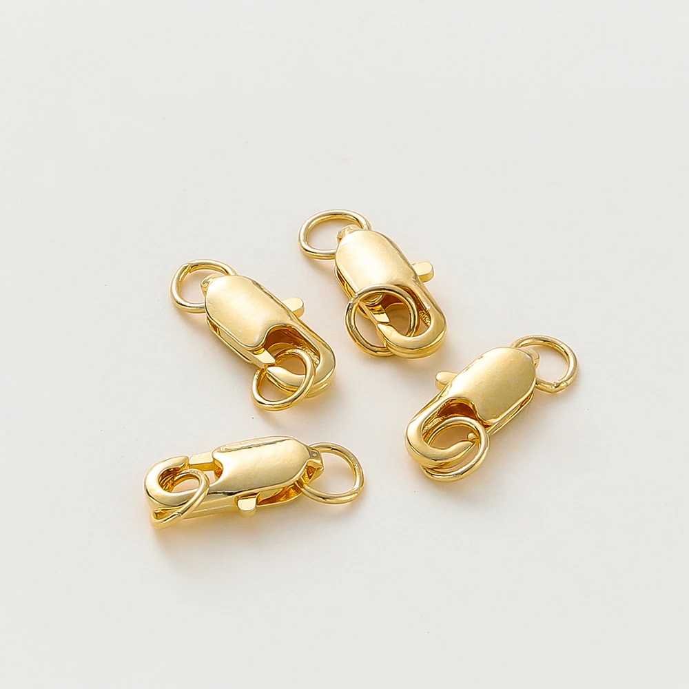 

14K/18K Gold Plated Brass 10Pcs Lobster Clasp with 20Pcs Open Jump Rings DIY Findings Kits Connector for Bracelet Jewelry Making