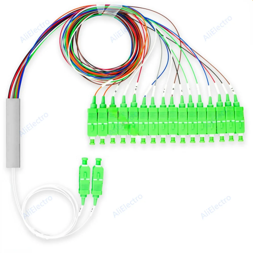 Divisor de fibra óptica SC APC, divisor PLC de 2x2, 2x4, 2x8, 2x16, 2x32, SM 0,9mm, G657A 9/125um, nuevo