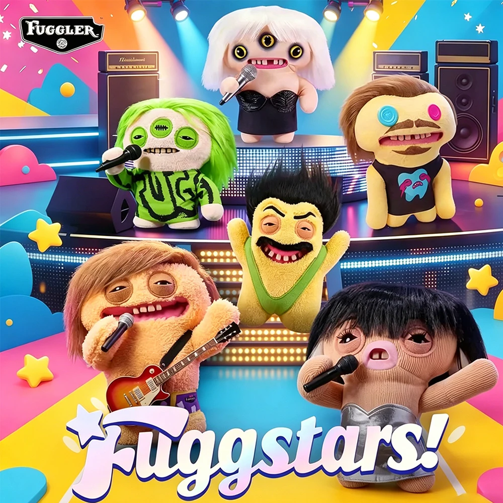 

Плюшевая кукла Fuggstars: Оригинальный монстр Fuggler Ugly Tooth Monster, мягкая игрушка EYELISH LADY FUGG, коллаборация с голливудскими звездами, подарок