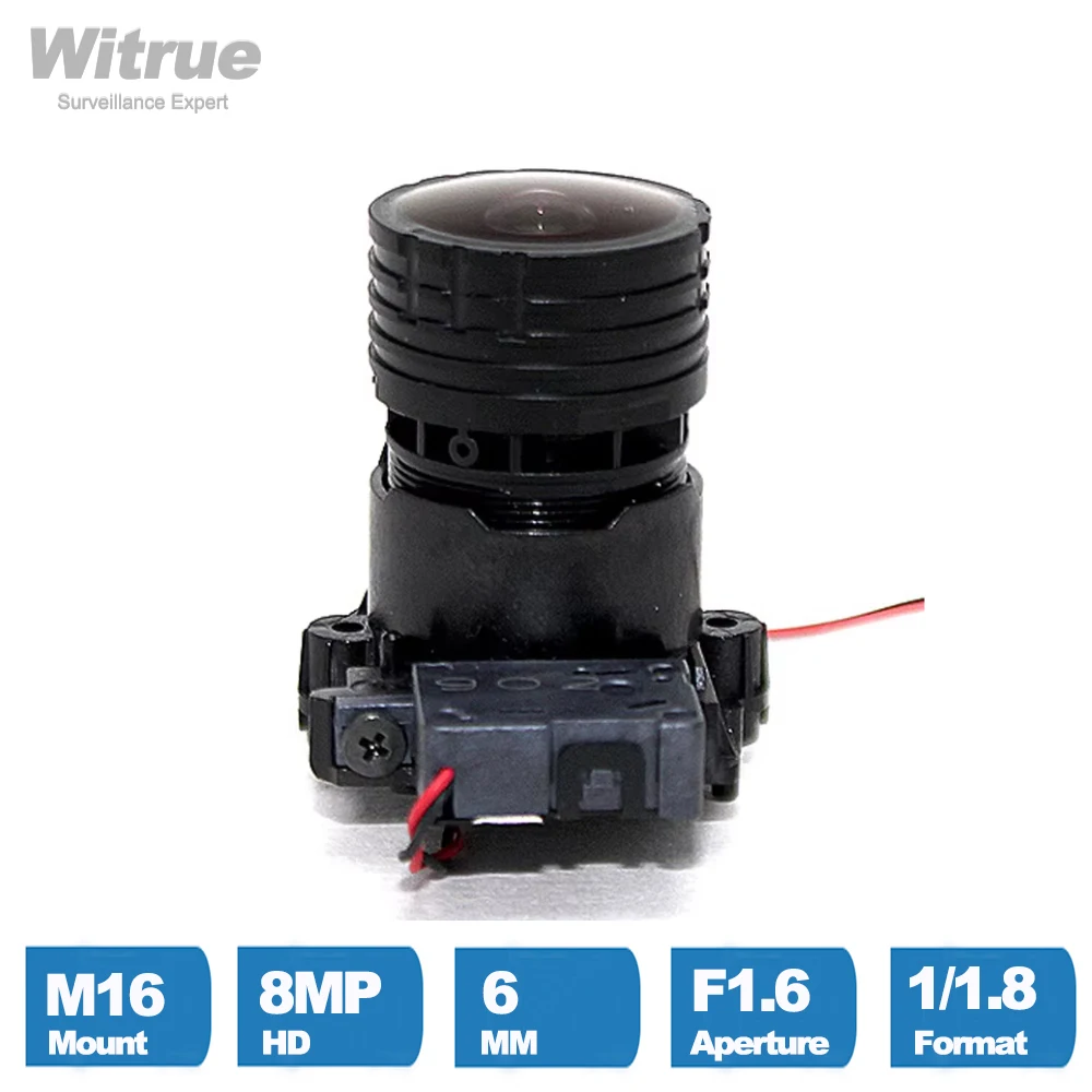 Witrue 4K HD 8MP  CCTV Lens 6mm M16*P0.5 Mount F1.6  1/1.8