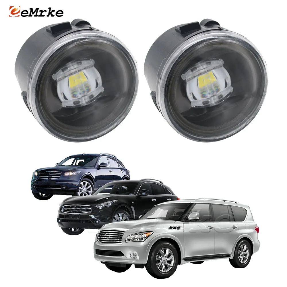 

EEMRKE Fog Lamp For Infiniti FX35 FX37 FX45 QX70 S50/S51 2006-2015 QX56 QX80 Z62 Daytime Running Light Car Fog Lights Assembly