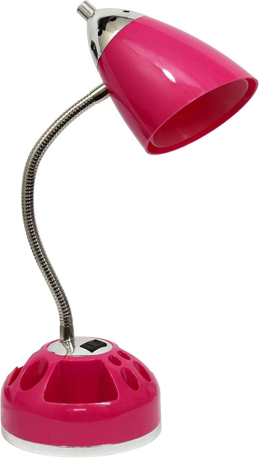 

Настольная лампа Pink Flossy Organizer с USB-портом для зарядки и вращающимся основанием, простой дизайн