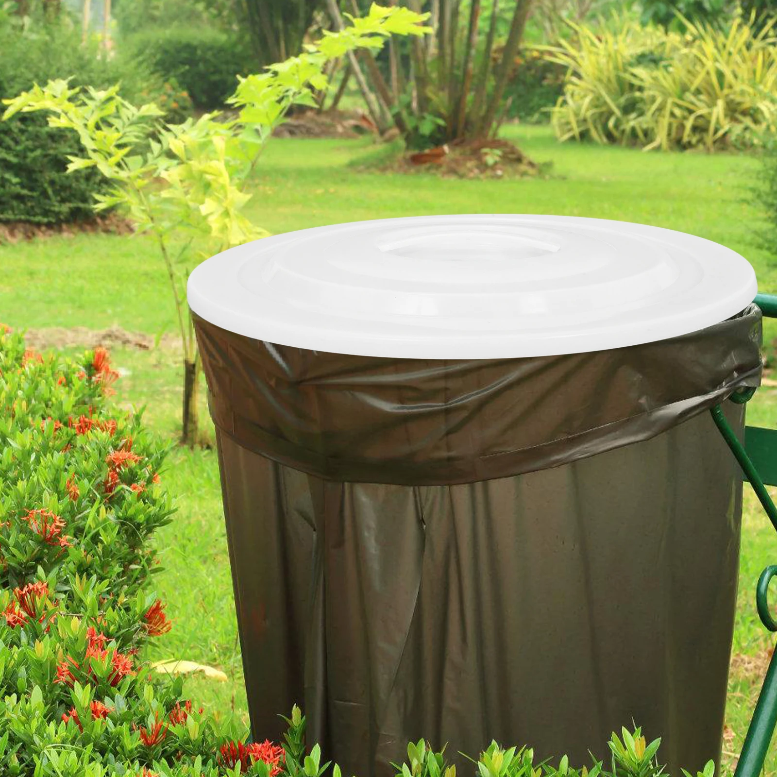 

Trash Can Lid Plastic Garbage Can Cover Replacement For Outdoor Waste Bin Recycling Bucket Odor-Proof Lid For Trash