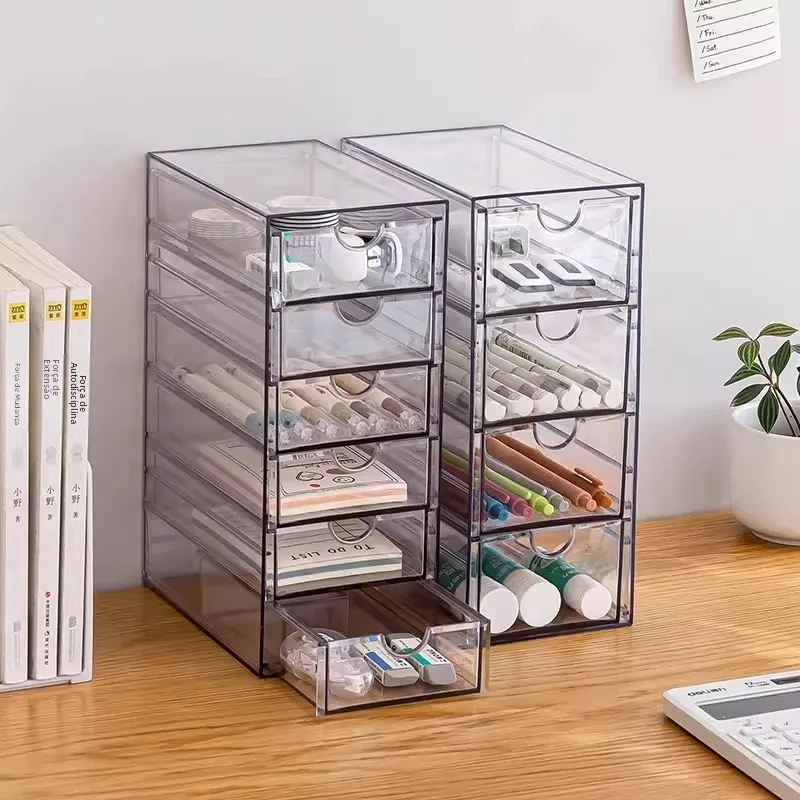 acrylic-desktop-organizer-drawer-style-stationery-storage-box-student-desk-supply-holder-shelf-transparent-college-dormitory