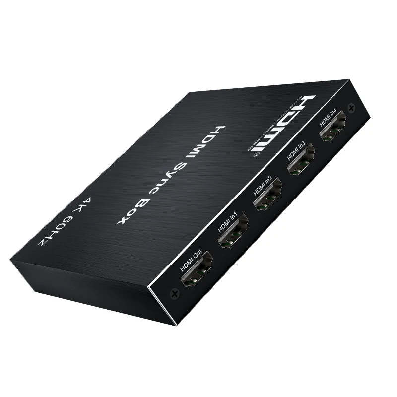 Luz 4K @ 60Hz Usb negro Hdmi Switcher Sync Box 4x1 HDMI video Light sincronizador