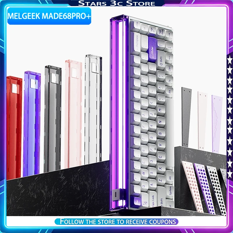 MelGeek MADE68PRO+ Magnetic Switch Keyboard Gaming Ambient Lightbox Design 0.01RT Low Latency Gaming Keyboard Computer Accessory