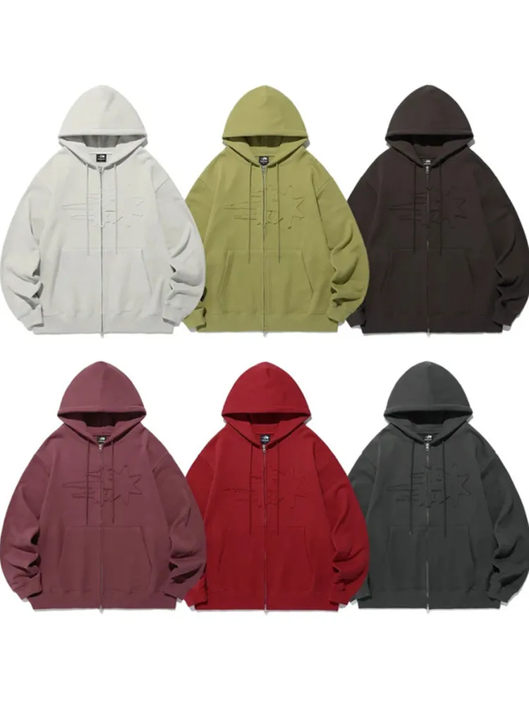 Sweat-shirt à capuche zippé pour femme, coupe ample, manches longues, en coton, vêtement d'extérieur, longueur classique, pour les trajets quotidiens