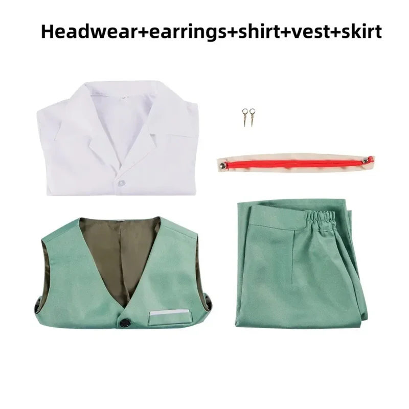 CyAnime SPY×FAMILY Yor Forger Yor Briar Cosplay Costume Thorn Princess Wig Green Work Uniform Skirt Adult Woman Sexy Daily Suit