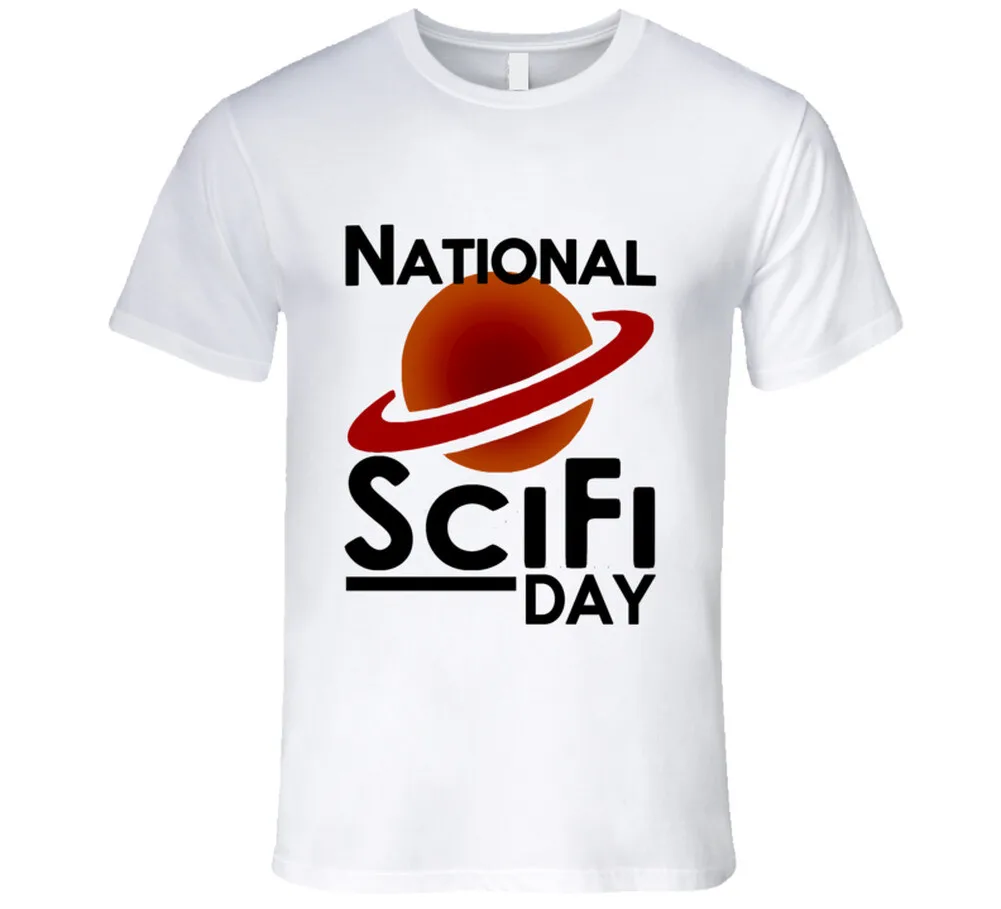 Camiseta do Dia Nacional de Ficção Científica, Celebração Divertida de Ficção Científica, Camisa de Poliéster Oversize com Estampa Gráfica
