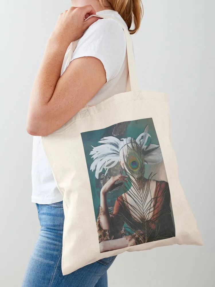

Girl with a peacock feather Tote Bag Women's bags eco pack bags for women canvas tote bag