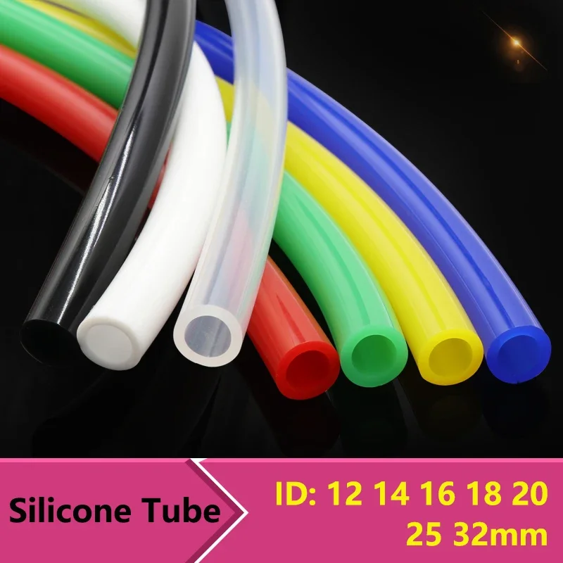 1/3/5M Food Grade Silicone Rubber Tube Pump ID 12 14 16 18 20 25 32mm Flexible Nontoxic Soft Drink Aquarium Air Water Hose Pipe