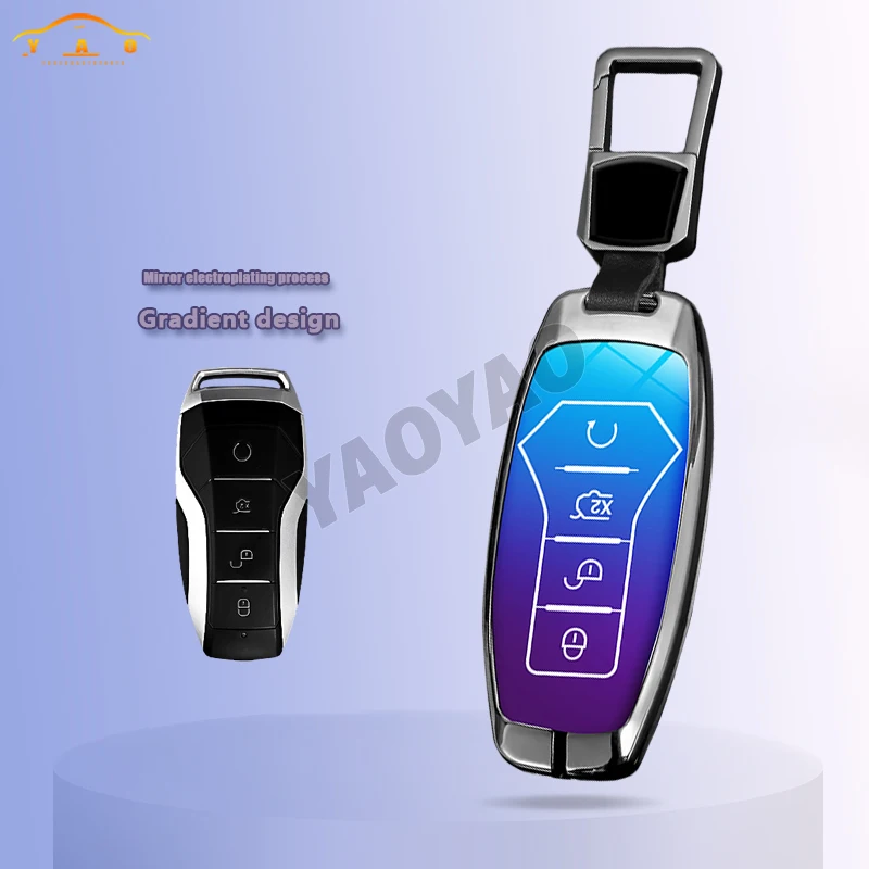 

Zinc Alloy Gradient Color Car Remote Key Case For BYD Second Song Pro Tang Dm QIn PLUS MAX Yuan Generation Atto 3 Han EV Dolphin