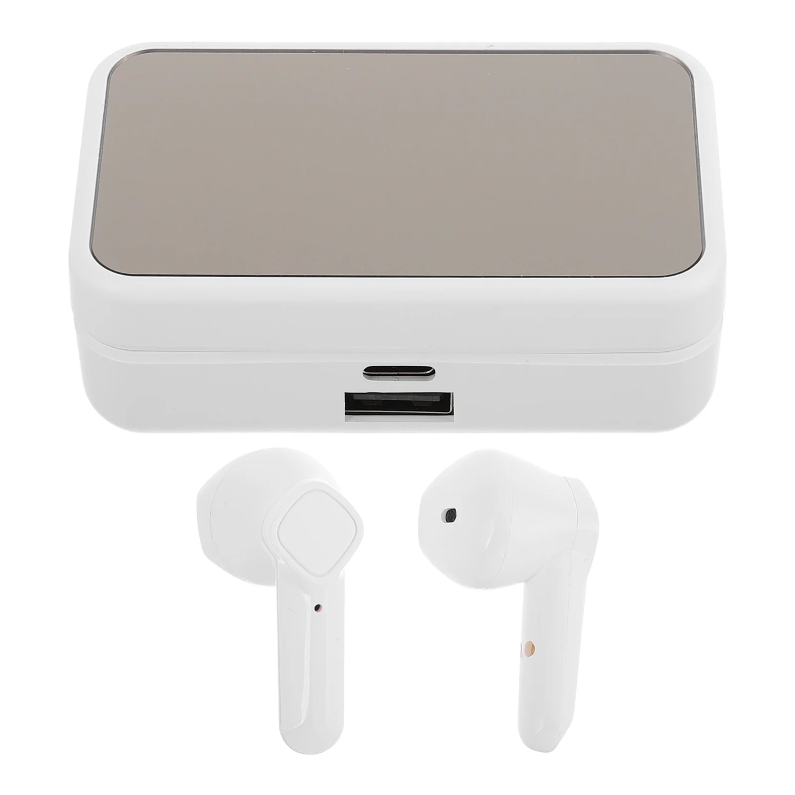 1Set Wireless Earbuds Mirror Screen Highdefinition Audio Stable Connectivity Practical for Cycling Running Gaming