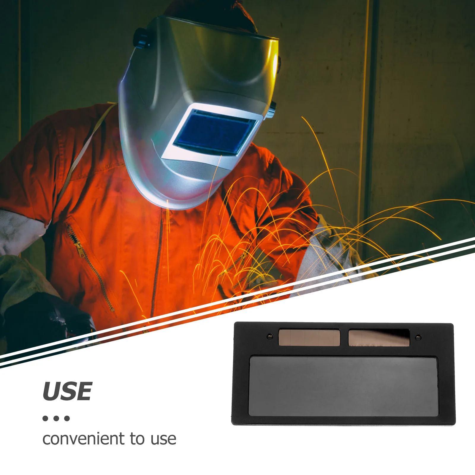 Welding Lens Replacement Reusable Plastic Auto Darkening Lens Solar Powered for Safe Eye Protection in Various Welding