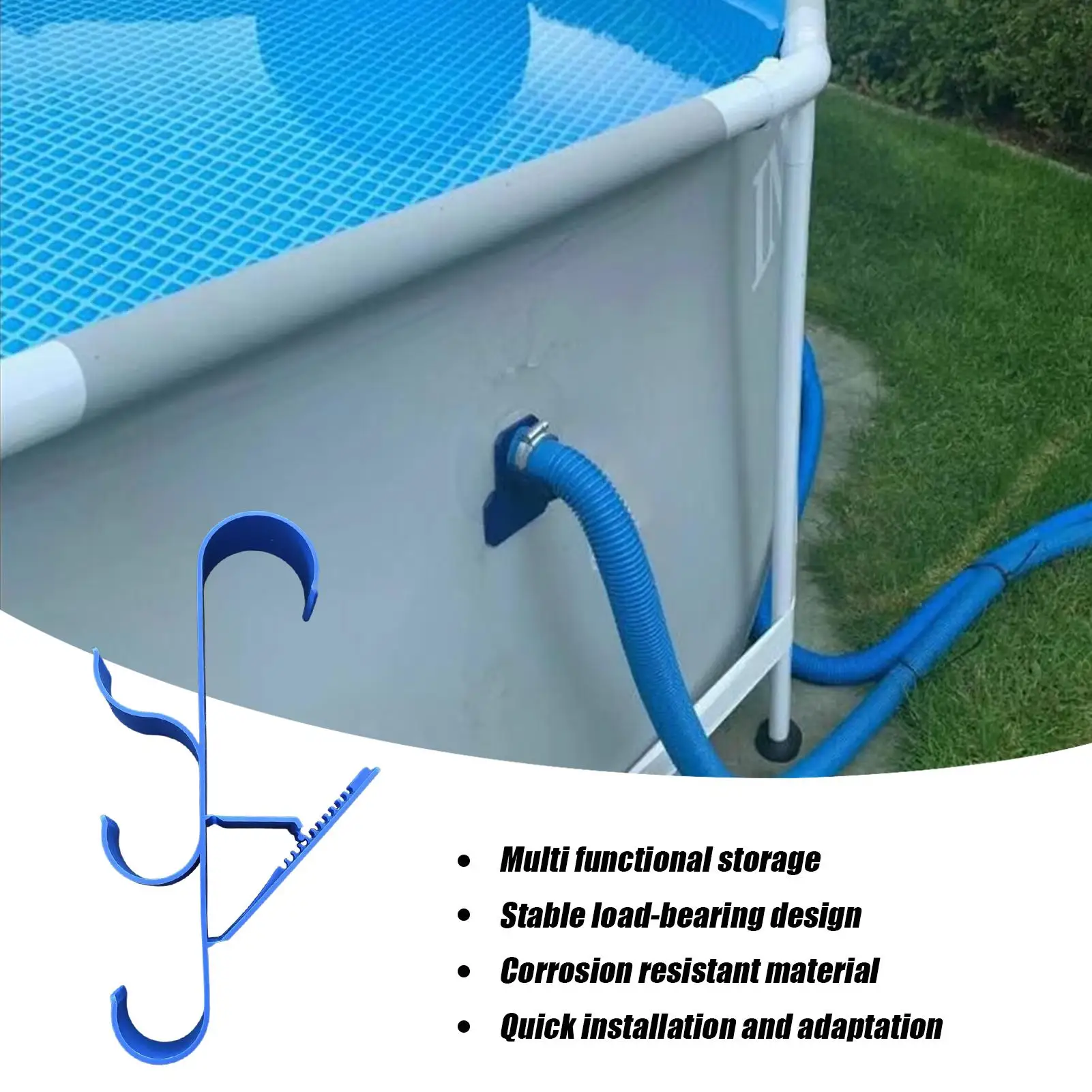 

Pool Pole Hanger Pool Tool Holder 2 Piece Organization Heavy Duty Storage Attachment For Underwater Bag Patio Outdoor Swimming