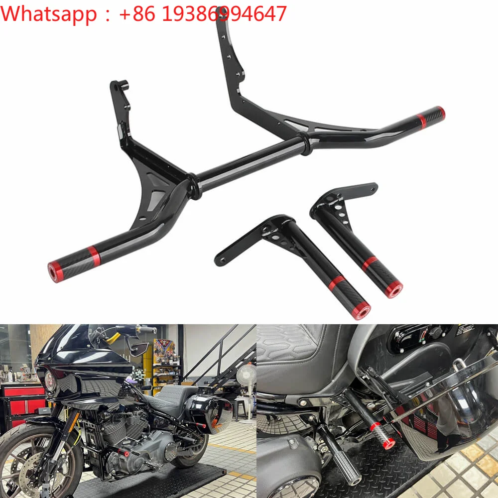 For Complete Crash Bar Kit for Harley Low Rider ST 117 2022~24 Anti Tip Over Protection Delrin Sliders Strong Steel Construction