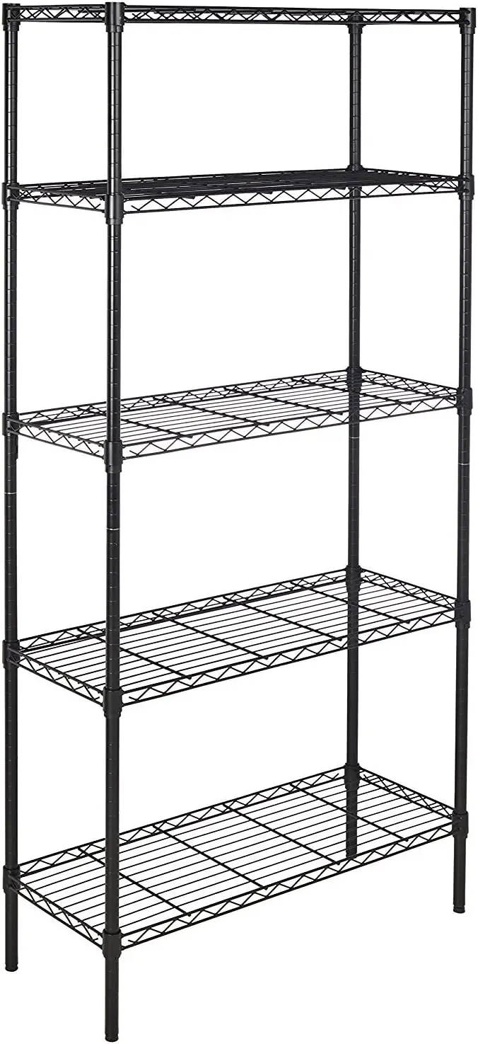 5-Shelf Adjustable, Heavy Duty Wide Storage Shelving Unit (350 lbs loading capacity per shelf), Steel Organizer Wire Rack,