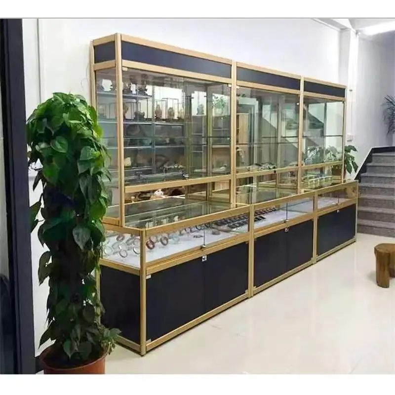 Custom. Multi functional L-type display cosmetics counter display cabinet shop showcase luxury jewelry in hot supermarket