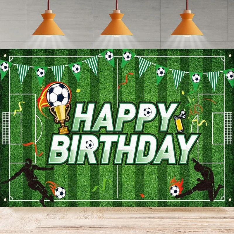 Photography Backdrop Football Field Soccer Theme Birthday Party Photo Booth Poster Background Party Backdrop Wall Banner Decor