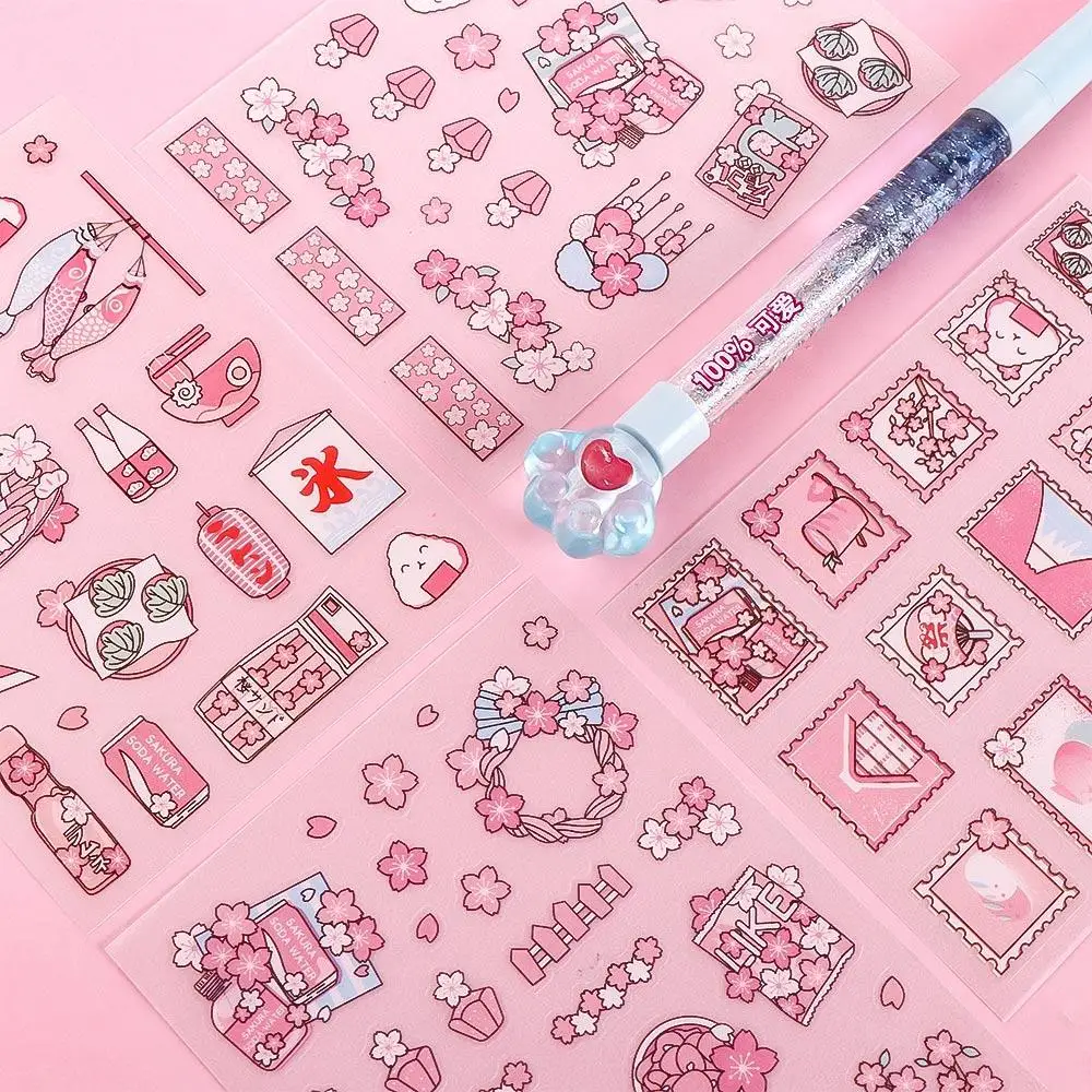 Frosted Sticker Pink Girly Heart Hand Account Sticker Anime Stickers Diary Stickers Decorative Sticker Pink Flash Point Sticker