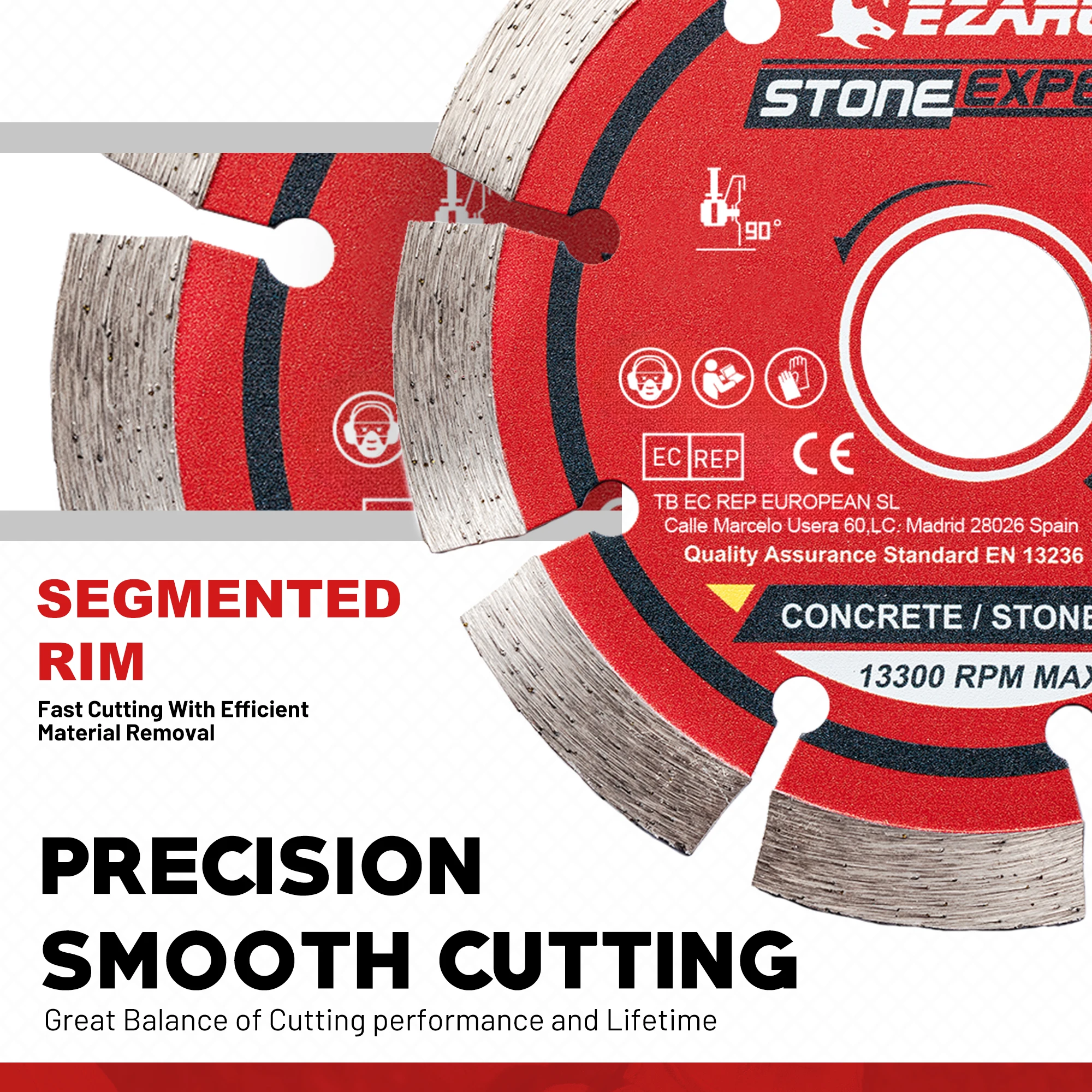 4.5 بوصة/5 بوصة 2 قطعة شفرة الماس مجزأة شفرات المنشار الماس ل زاوية طاحونة شفرة حجرية قطع كتلة الخرسانة