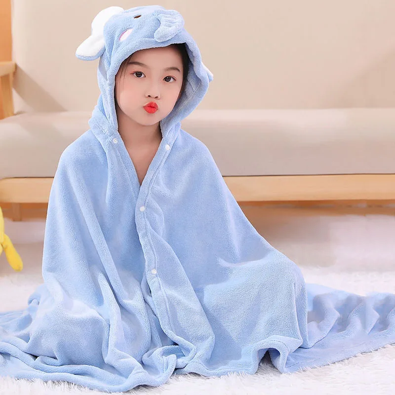 

Cartoon Hooded Cloak Children's Bath Towel Boys Girls Water Absorbing Bath Towel Super Soft Coral Velvet Wearable Bath Towel