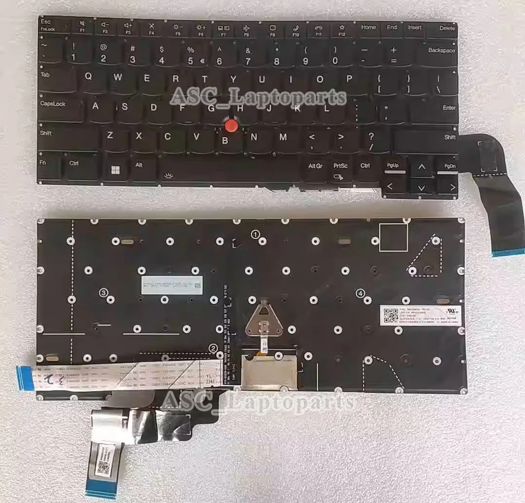 

New US QWERTY Keyboard for Keyboard for Lenovo Thinkpad E14 Gen 5 Type 21JK 21JL 21JR 21JS Black without Frame, BACKLIT, Pointer