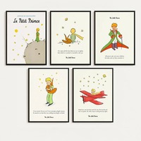 Le Petit Prince People Have Stars Cartoon Poster Canvas Printing Wall Art for Kid Room Home Decor
