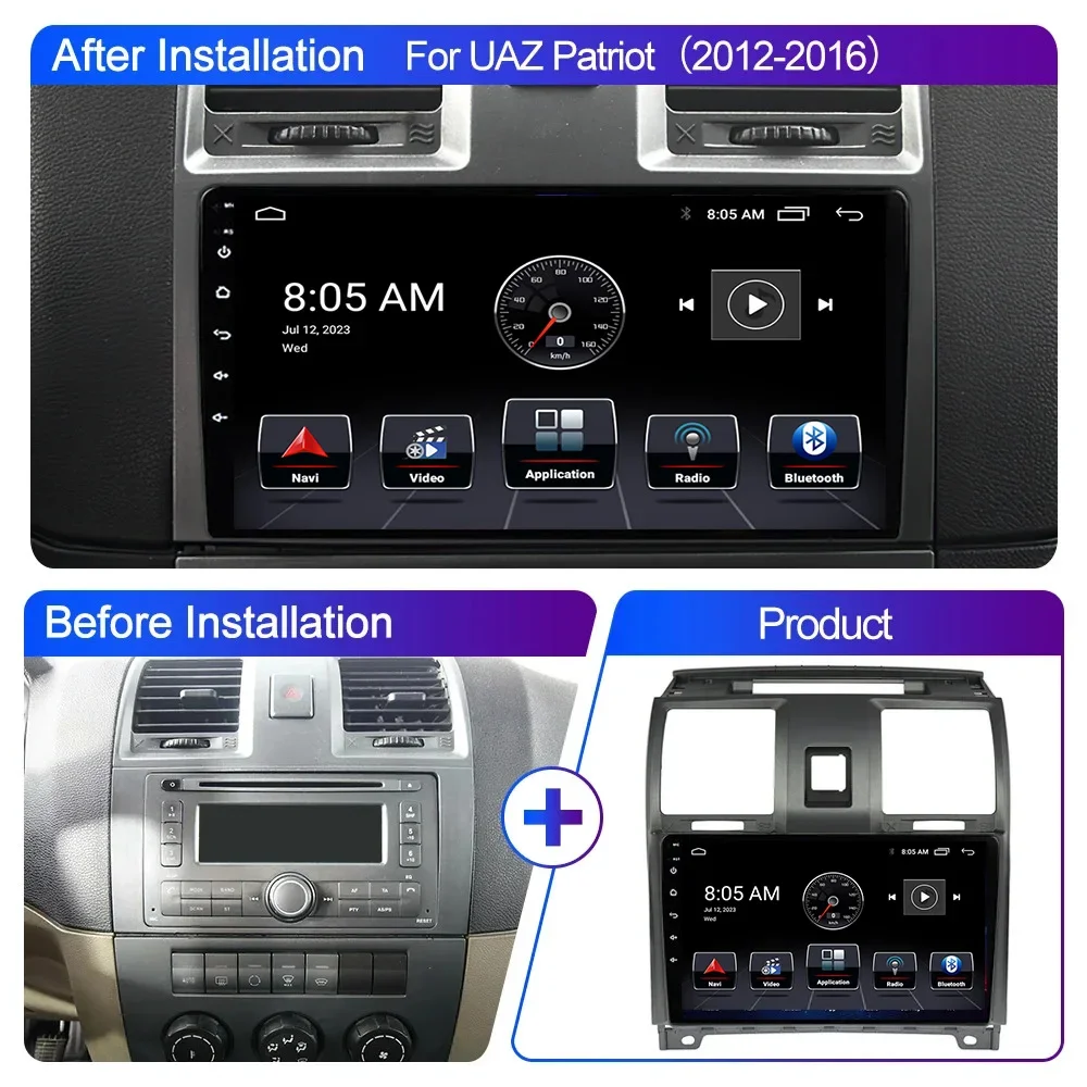 

8GB+128GB Android 13 Carplay Radio For UAZ Patriot 2012-2016 Car stereo Multimedia Player Android Auto GPS navigation 2DIN