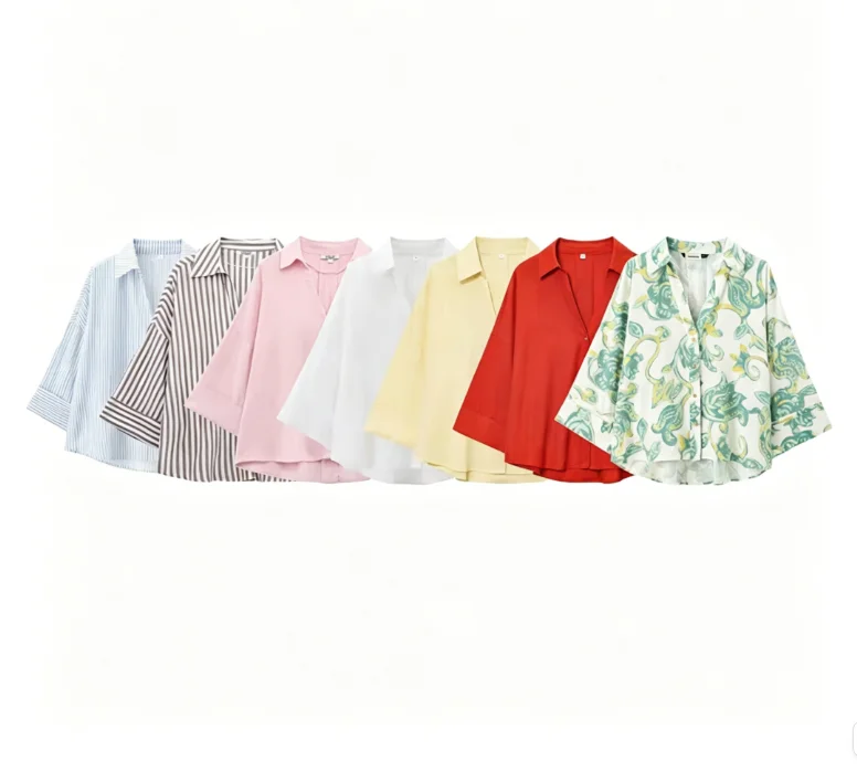 

Women's Y2K Spring 2026 Fashion Casual Loose Wide-Sleeved Shirt Versatile Comfortable Style for Spring