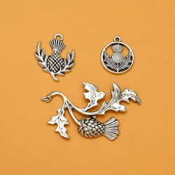 15pcs/lots Vintage Thistle Charms National Flower Of Scotland Pendants For Diy  Jewelry Making Supplies Accessories Handmade