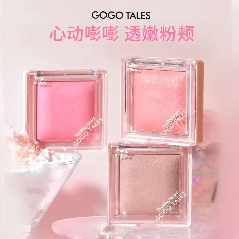 GOGO TALES Blush Palette Lunga Durata Facile Colore Opaco Pesca Blush Viso Schiarente Naturale Gonfiore Blush Trucco Rubor Maquillaje