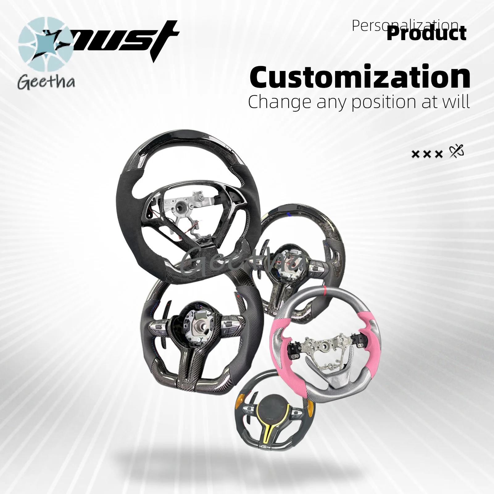 For For Infiniti G Q FX EX M ESQ Series Customized Carbon Fiber Steering Wheel Fit For G35 G37 Q50 Q60 Q70 M37 ModelsBumper body