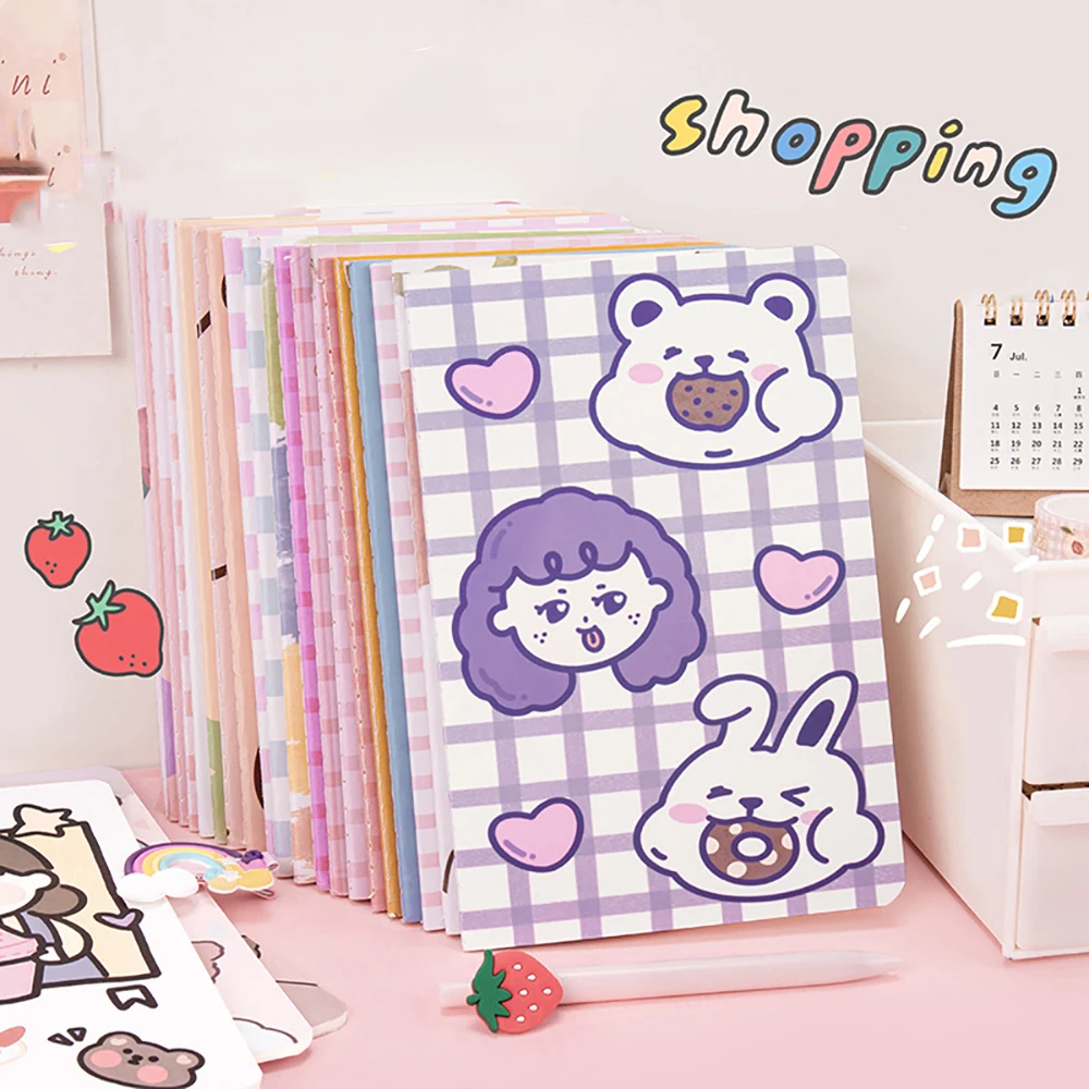 Bloc de notas de dibujos animados A5, cuaderno Kawaii, planificador para estudiantes, dibujo, papelería coreana, suministros escolares, 30 hojas
