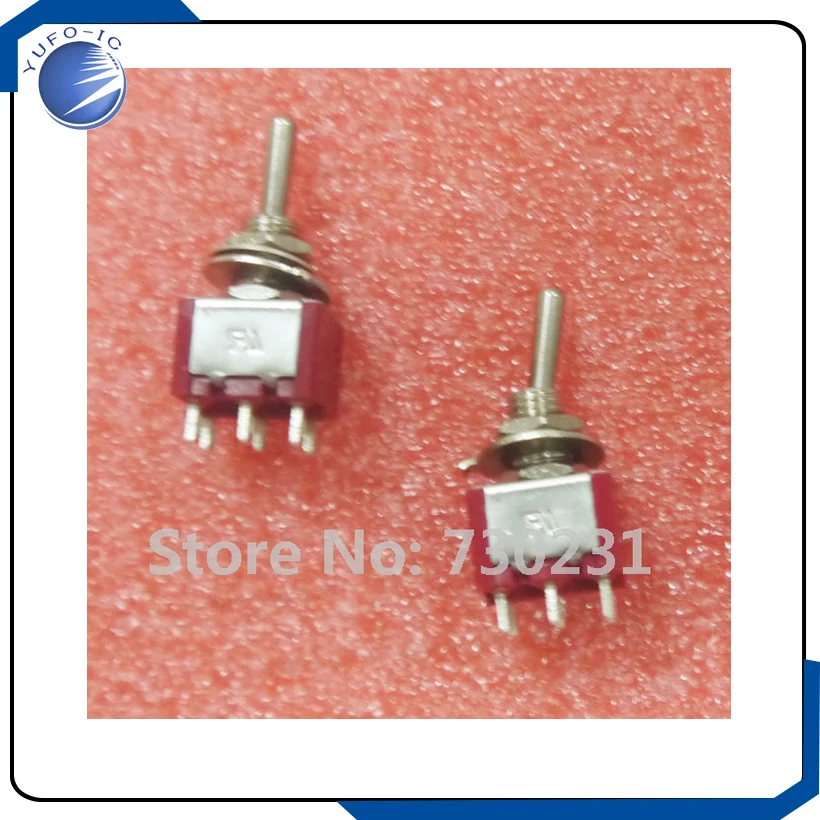 Free Shipping 2XMini Latch Toggle Switch MTS 203 ON-OFF-ON DPDT 6 Pin 2A 250V 5A 120V 6MM hy