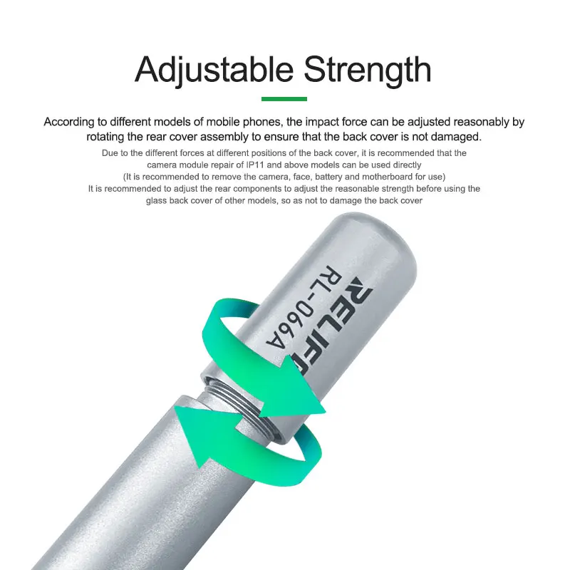 RELIFE RL-066A Glass Breaking Pen Adjustable Strength Phone Repair Rear Glass Back Cover Disassembly Tools Blasting Pen
