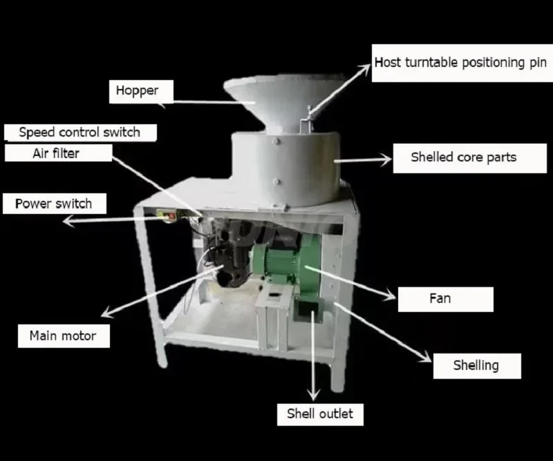 High Production Hot Sale Moringa Seed Peeler Peeling Machine Moringa Seed Shelling Separating Machine