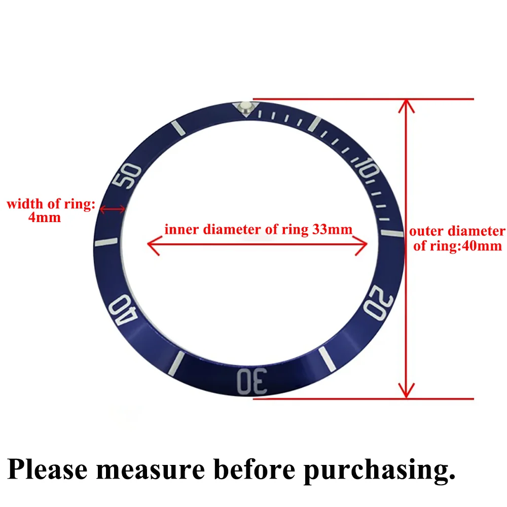 Watch Accessories Watch Aluminum Ring with Outer Diameter 40mm Inner Diameter 33mm with 12-Point Beads Repair Parts