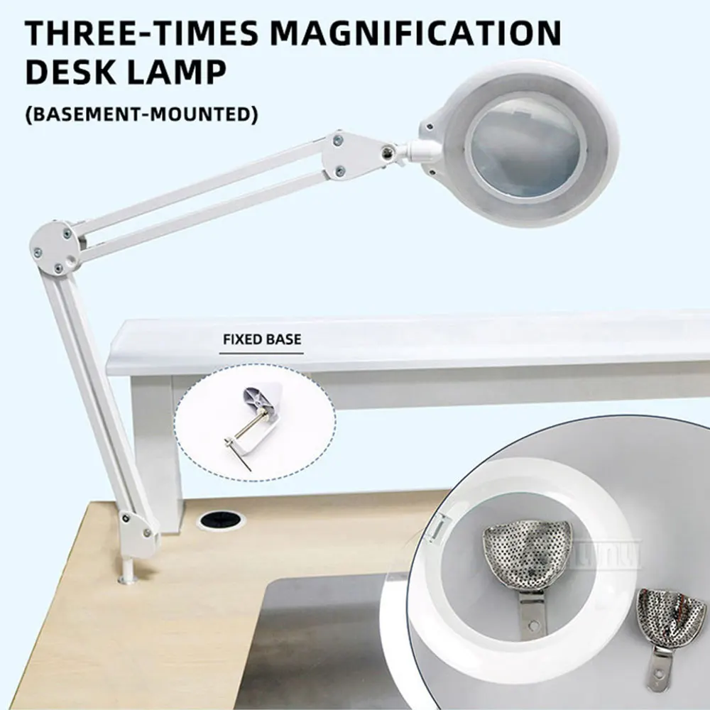  Dental Lab Table Accessories: 8x and 10x Magnifying Lamps;Dental Desktop Magnifying Lamp, LED Desk Lamp