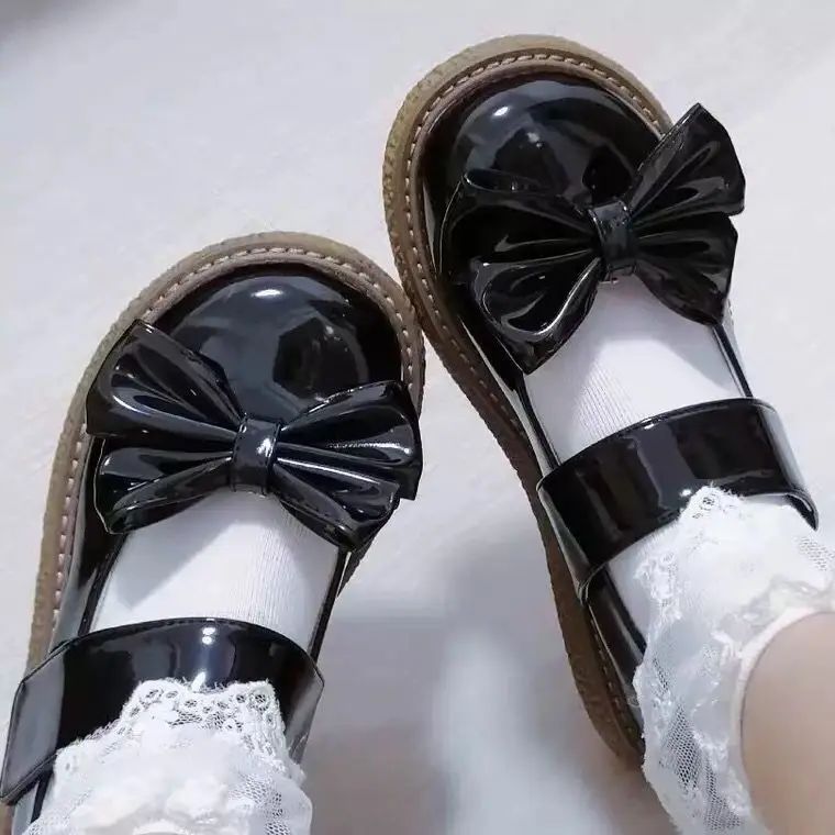 Lolita Style round Head Mary Janes Women's Shoes JK Uniform Retro Big Head Student Loafers Comfortable Fashion Single Shoes