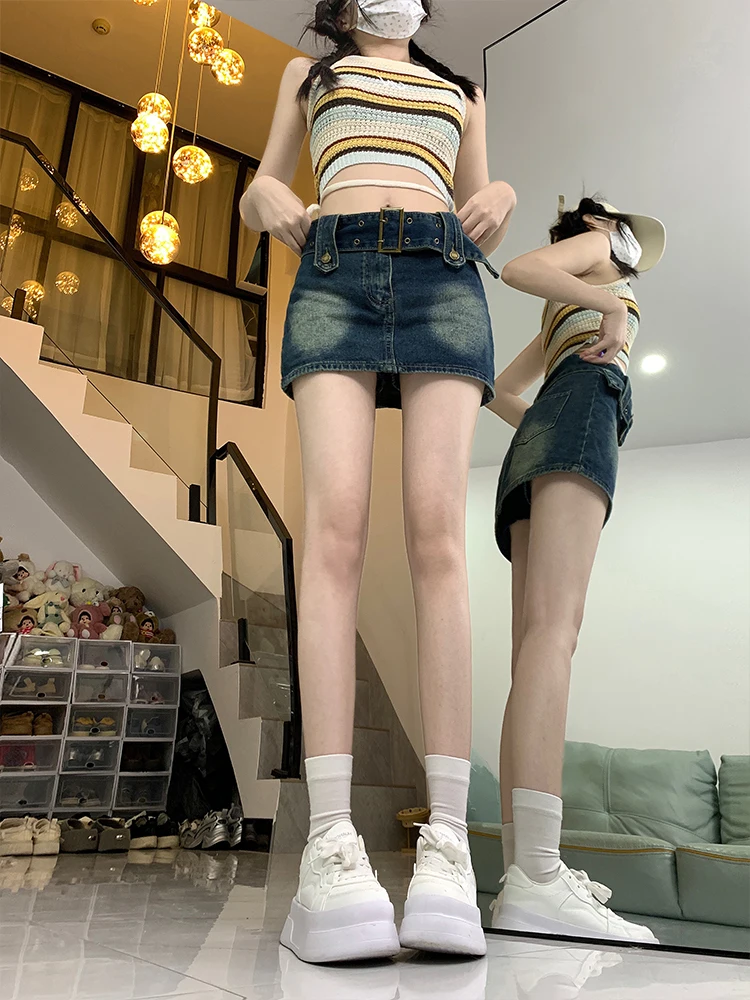 

American Retro Denim Skirt Women's plus Size High Waist Bodycon A-Line ort Skirts Autumn New Sle Comfortable Fit