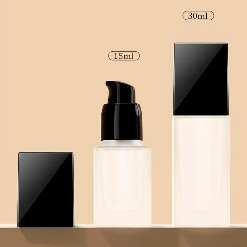 15/30 ml lege pompfles glazen vloeibare foundation container make-up transparante vierkante hervulbare fles draagbare pompfles