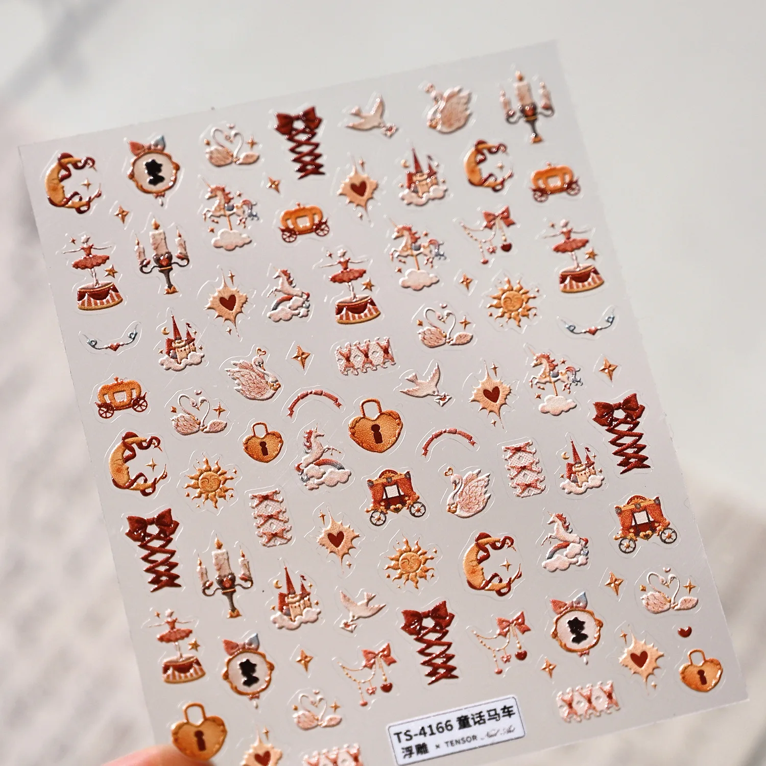 Circus Clown Rabbit Top Hat Candy Bowknot Balloon Tent Poker Pocket Watch 3D Self Adhesive Nail Art Sticker Cute Manicure Decals