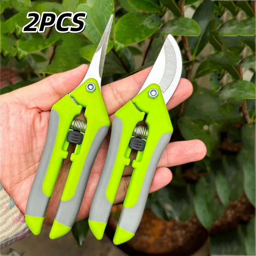 2PCS Garden Pruning Shears, Ideal For Pruning, Grooming & Trimming Branches And Flowers, Pruning Shears For Gardening, Garden Clips For Plants, Bonsai & Fruit Picking