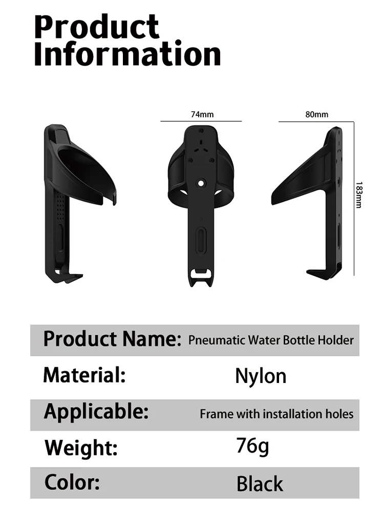 3-in-1 Pneumatischer Flaschenhalter GPS-Tracker-Halterung Ultraleichter Nylonfaser-Flaschenhalter Mountainbike-Flaschenhalter – Detail 2
