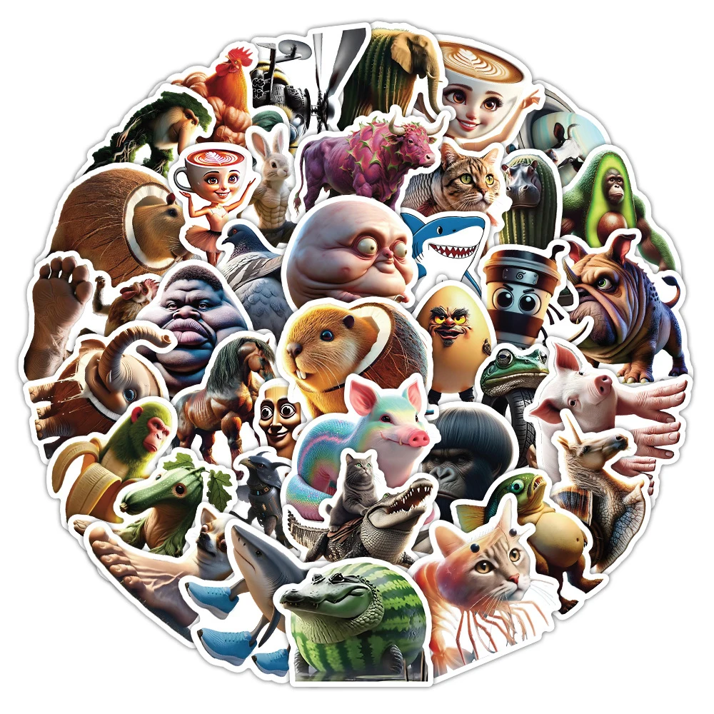 

10/30/50PCS Italian Brainrot Kids Sticker Tung Tung Tung Sahur Cartoon Cute Decal Funny Meme Anime Paster Classic Toy Stickers
