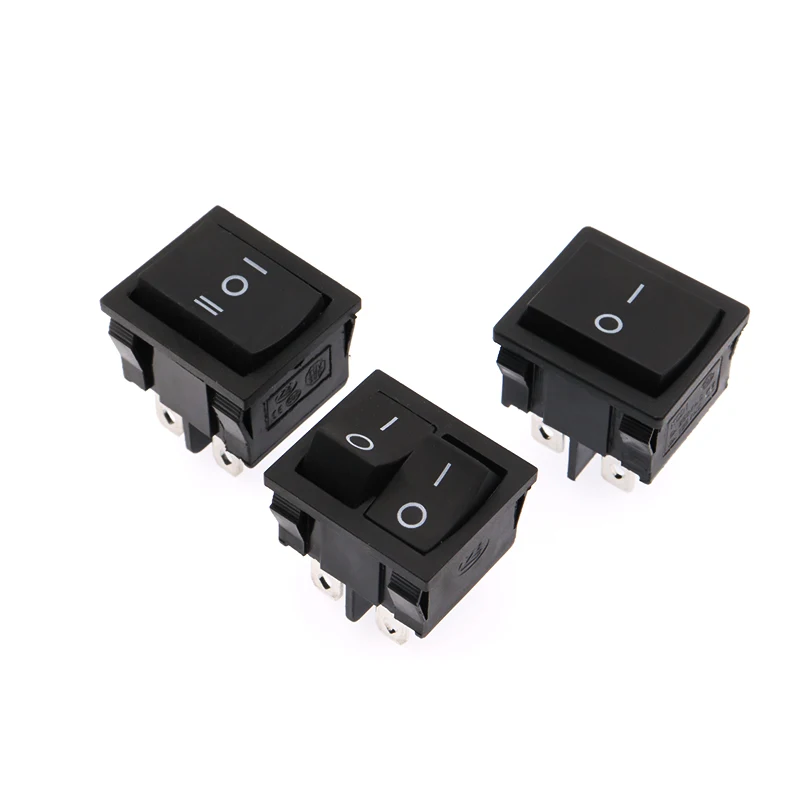 KCD5 21x24mm 21*24mm Rocker Switches Kit 4 Pin 6Pin 2 Position 3 Position 15A/250VAC ON-OFF ON-OFF-ON